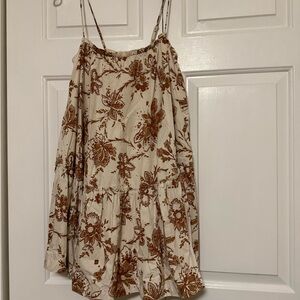 Abercrombie & Fitch Floral Mini Dress - Cream and Brown